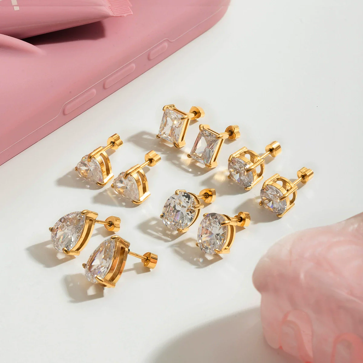 Wholesale Electroplated Geometric Stainless Steel Earrings For Women Light Luxury Minimalist Style - Image 4