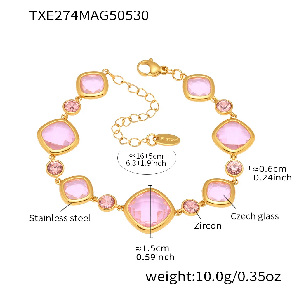 Wholesale Electroplated Geometric Stainless Steel Ferris Wheel Bracelet For Women - Image 10