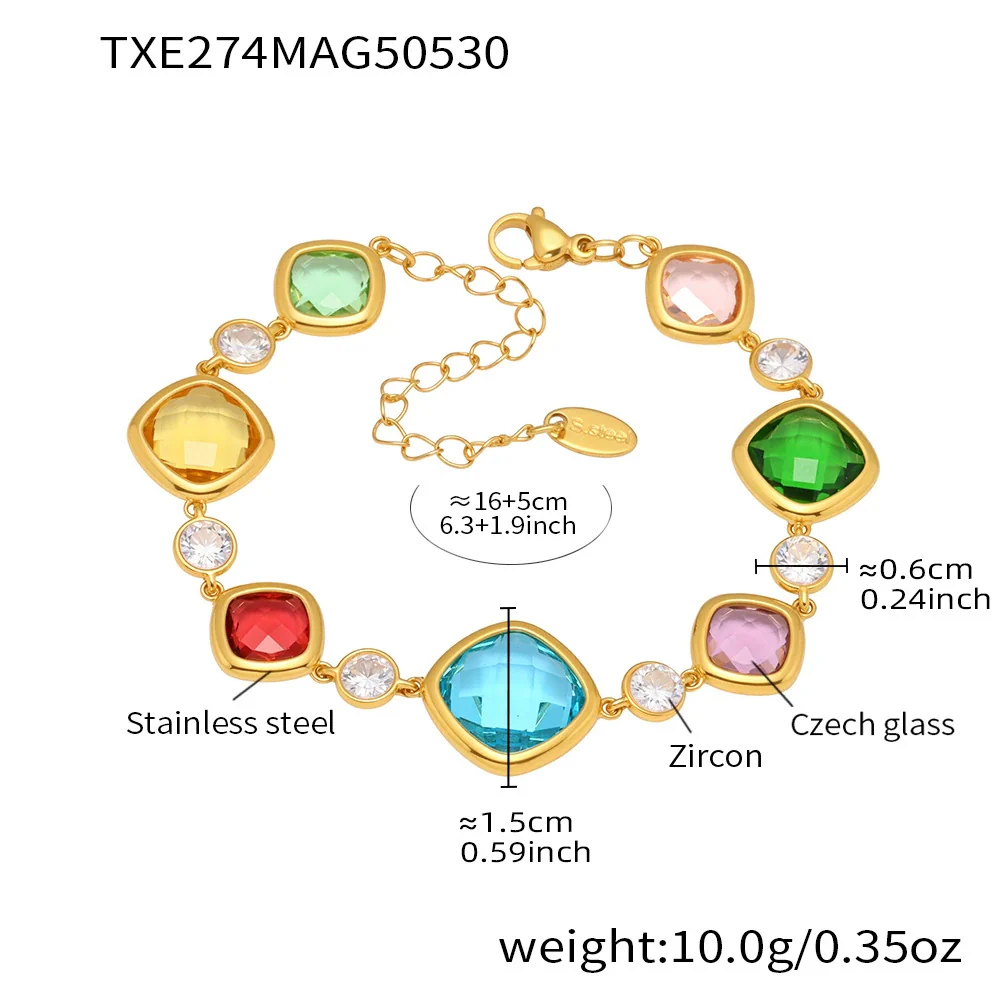 Wholesale Electroplated Geometric Stainless Steel Ferris Wheel Bracelet For Women - Image 11