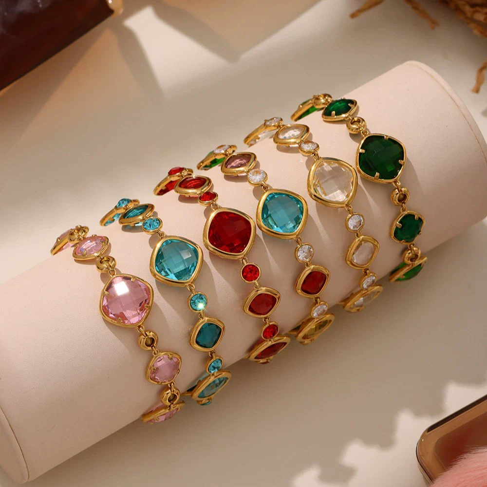 Wholesale Electroplated Geometric Stainless Steel Ferris Wheel Bracelet For Women - Image 3