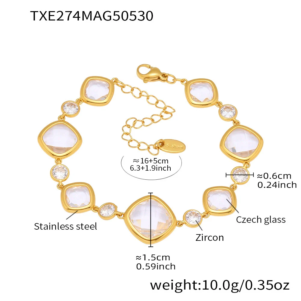 Wholesale Electroplated Geometric Stainless Steel Ferris Wheel Bracelet For Women - Image 6