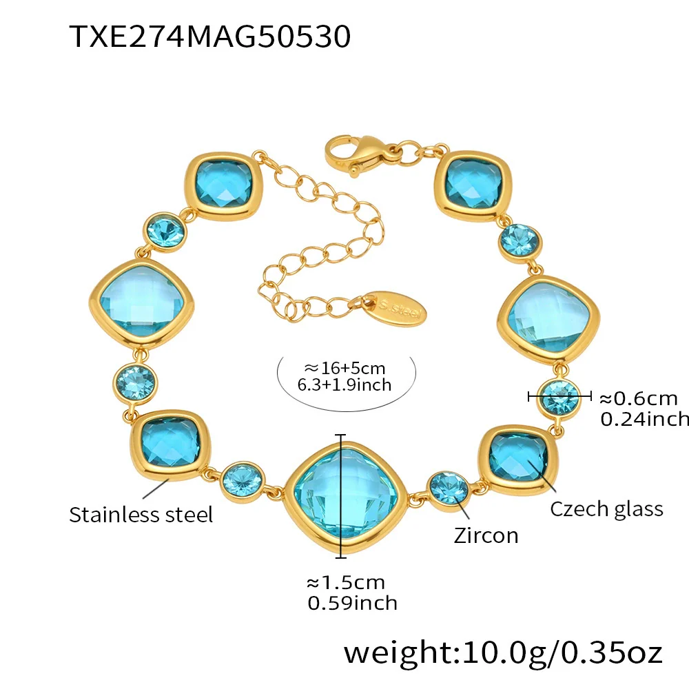 Wholesale Electroplated Geometric Stainless Steel Ferris Wheel Bracelet For Women - Image 9