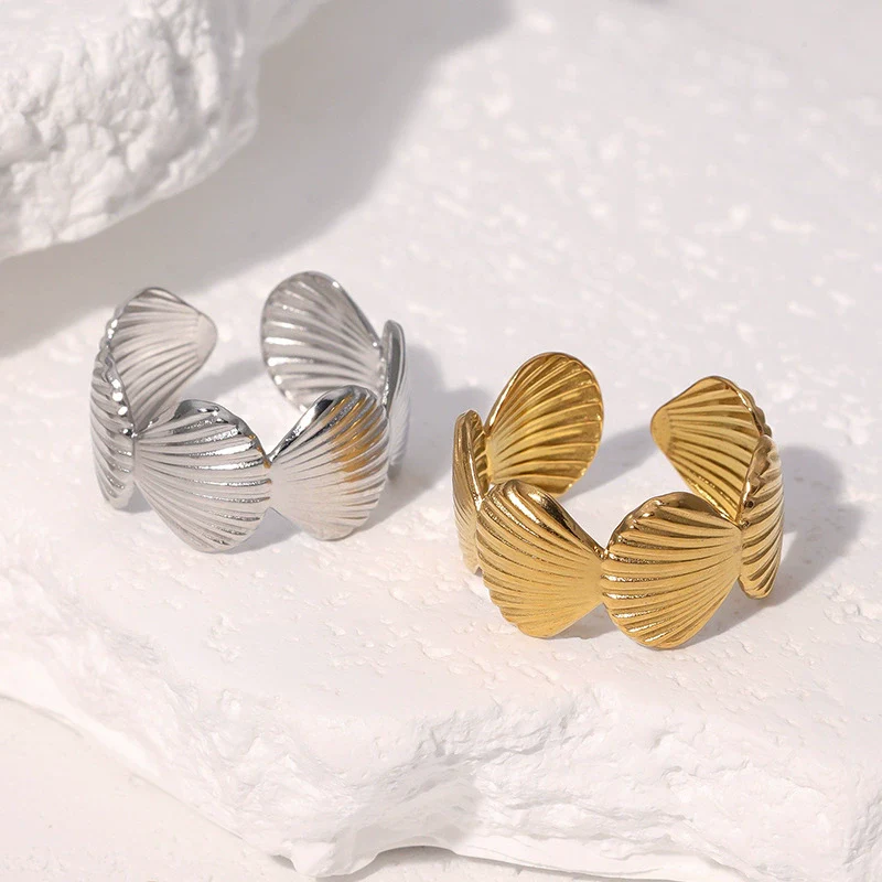 Wholesale Electroplated Geometric Stainless Steel Open Ring For Women Casual Minimalist Style