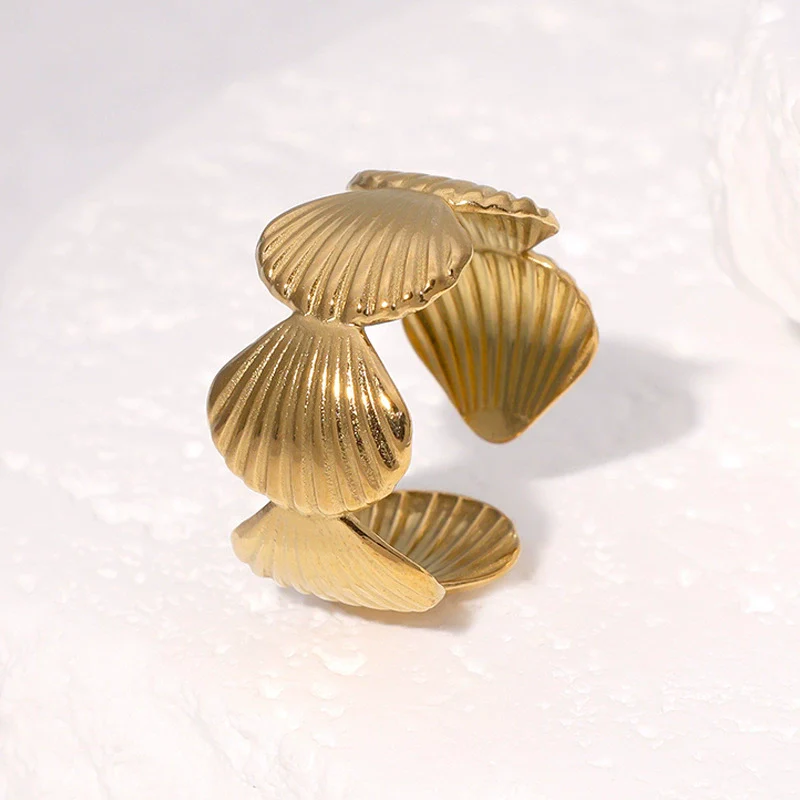 Wholesale Electroplated Geometric Stainless Steel Open Ring For Women Casual Minimalist Style - Image 2
