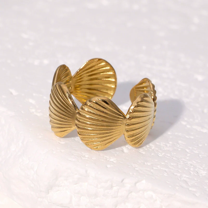 Wholesale Electroplated Geometric Stainless Steel Open Ring For Women Casual Minimalist Style - Image 4