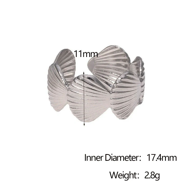 Wholesale Electroplated Geometric Stainless Steel Open Ring For Women Casual Minimalist Style - Image 7
