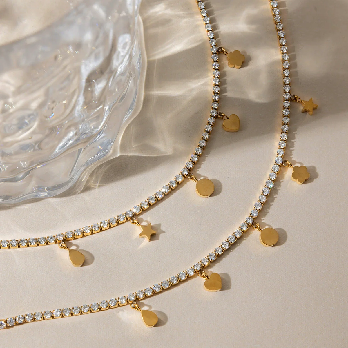 Wholesale Electroplated Geometric Stainless Steel Pendant Bracelet For Women - Image 3