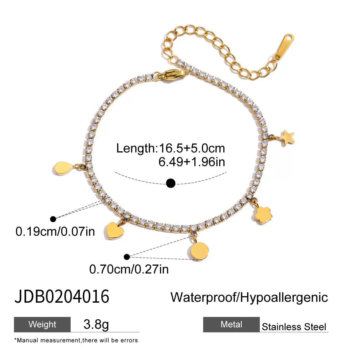 Wholesale Electroplated Geometric Stainless Steel Pendant Bracelet For Women - Image 5