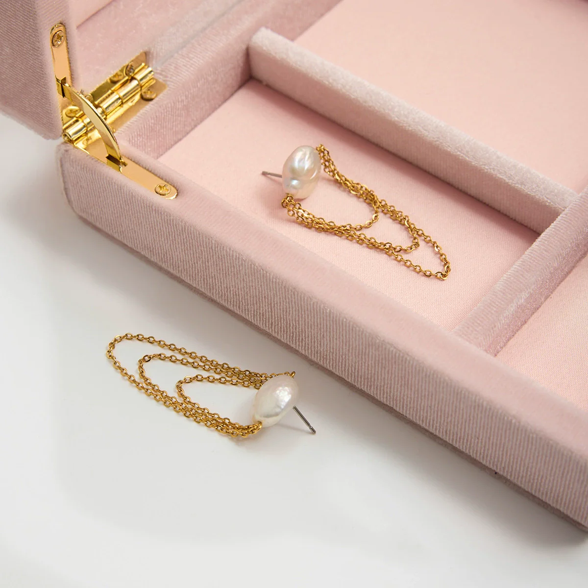 Wholesale Electroplated Geometric Stainless Steel Tassel Pearl Earrings For Women Light Luxury Minimalist Design - Image 3