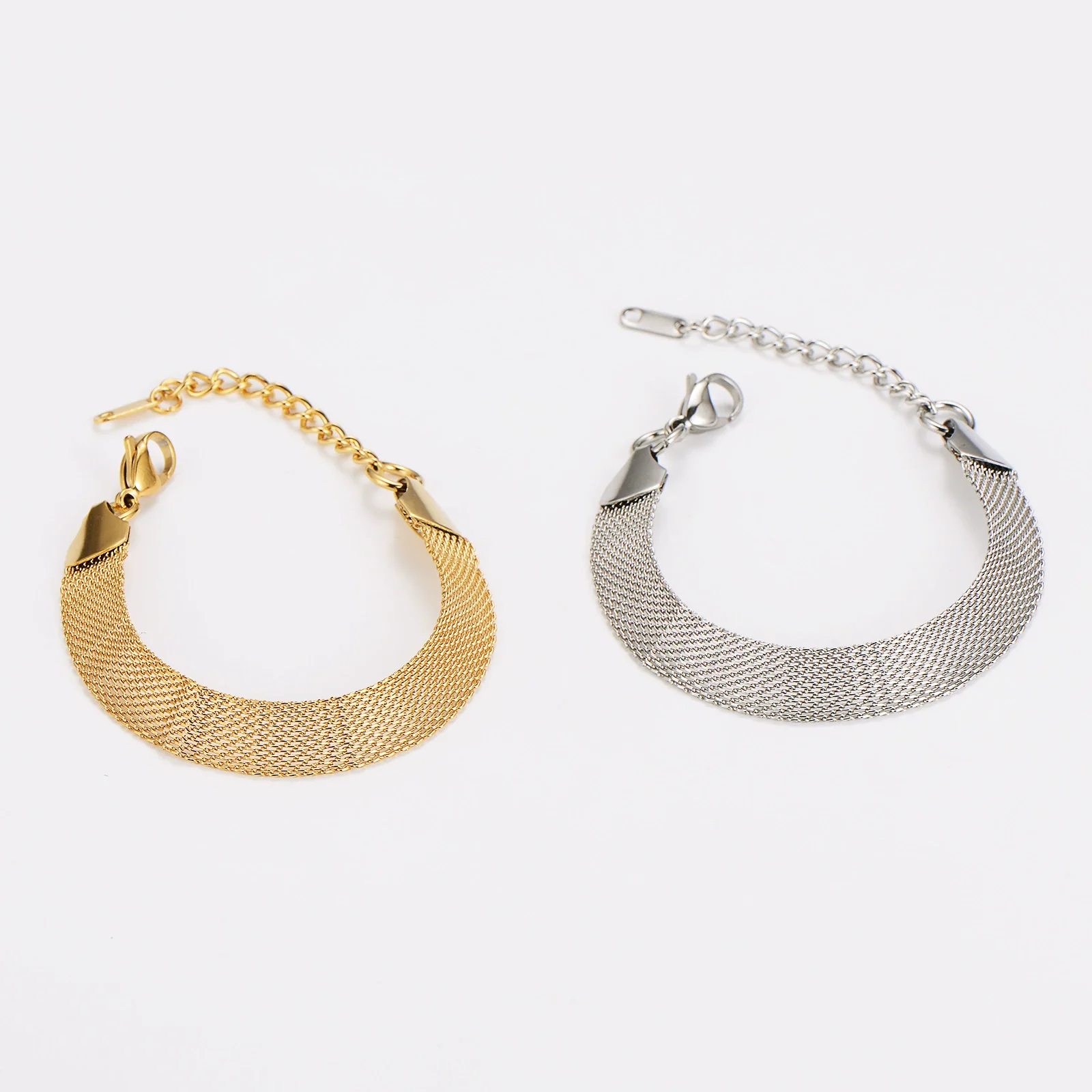 Wholesale Electroplated Geometric Stainless Steel Watch Net Bracelet Unisex Luxury Retro Jewelry - Image 2