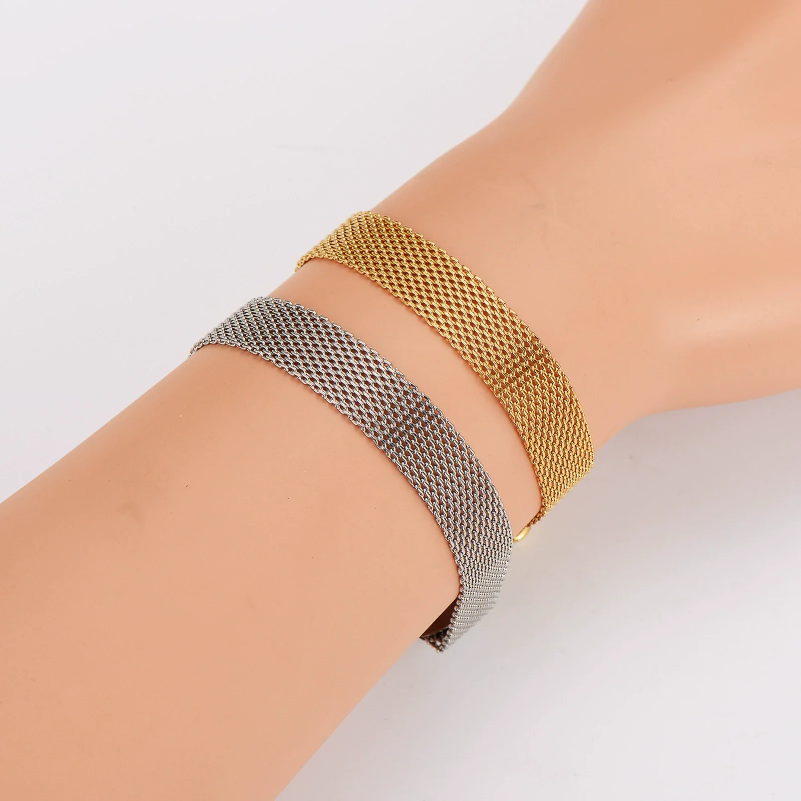 Wholesale Electroplated Geometric Stainless Steel Watch Net Bracelet Unisex Luxury Retro Jewelry - Image 5