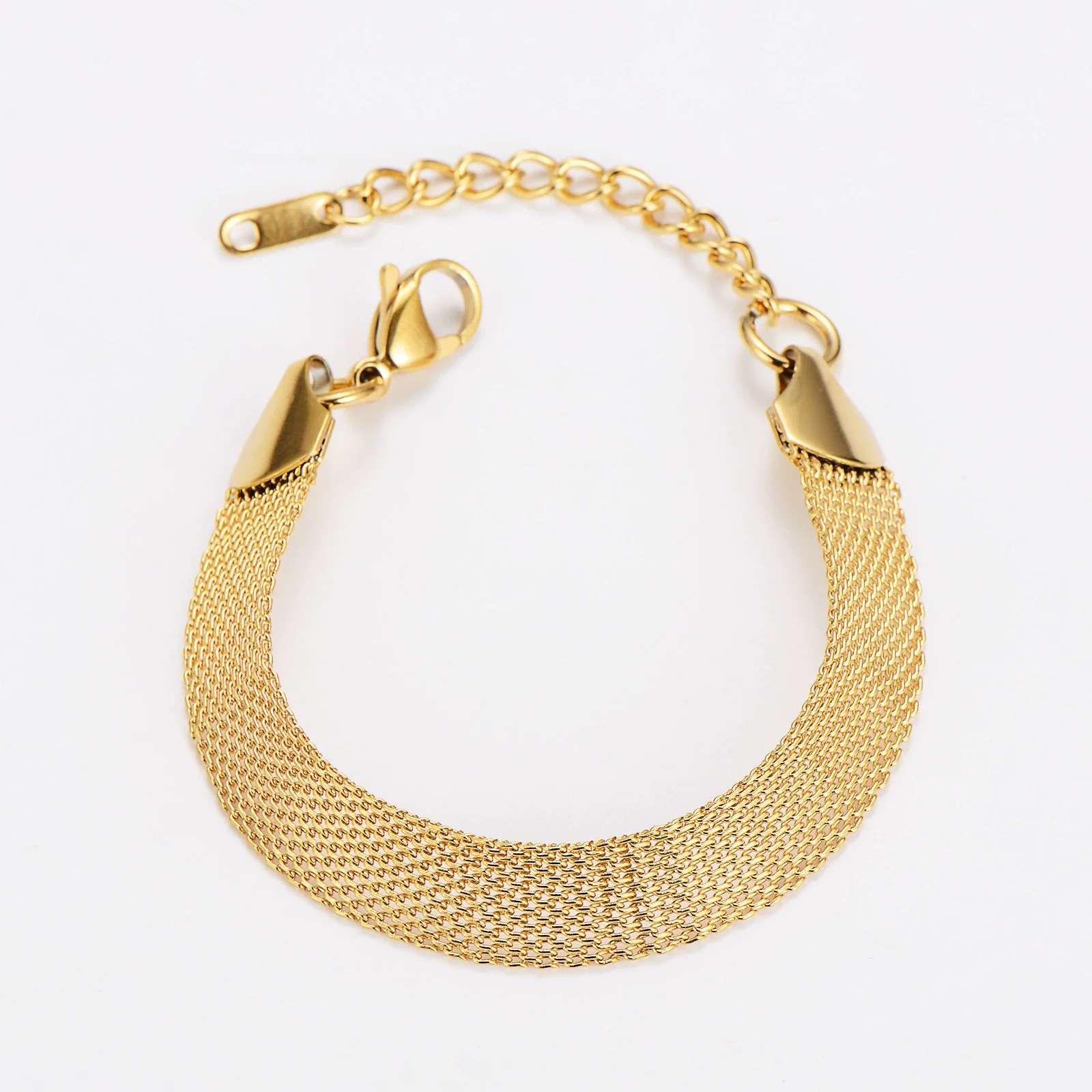 Wholesale Electroplated Geometric Stainless Steel Watch Net Bracelet Unisex Luxury Retro Jewelry - Image 7