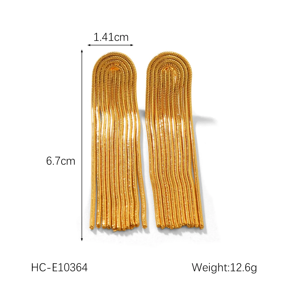 Wholesale Electroplated Geometric Stainless Steel Women's Long Tassel Earrings - Image 9
