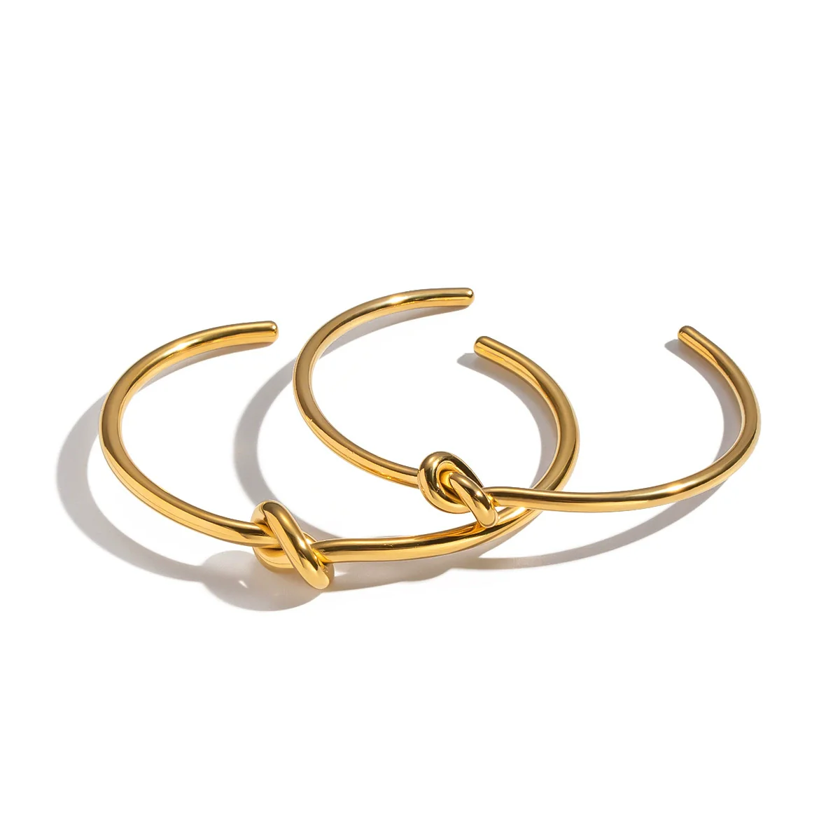 Wholesale Electroplated Geometric Twist Knotted Stainless Steel Bracelet Jewelry For Women - Image 5
