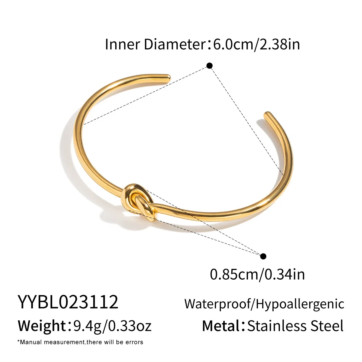 Wholesale Electroplated Geometric Twist Knotted Stainless Steel Bracelet Jewelry For Women - Image 6