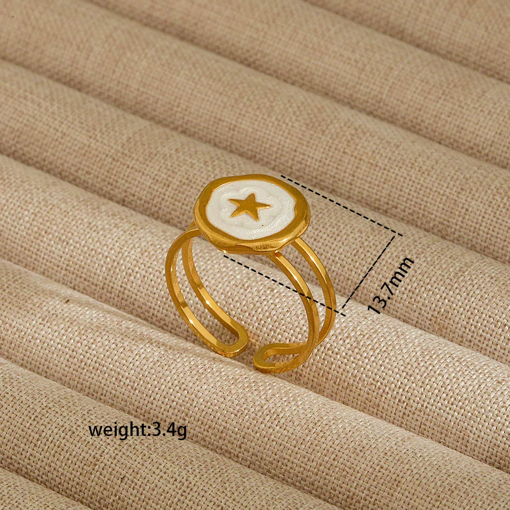 Wholesale Electroplated Heart Shape Geometric Titanium Steel Open Ring For Women And Unisex Ins Style Jewelry - Image 56