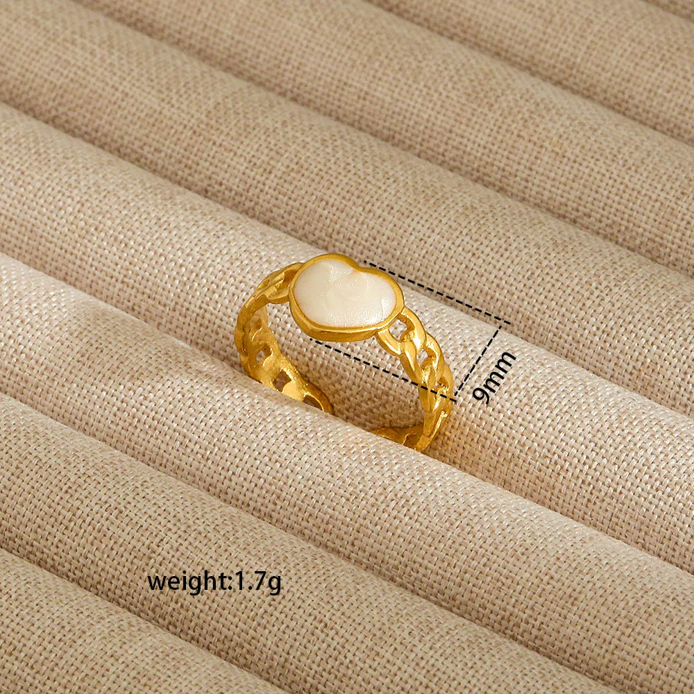 Wholesale Electroplated Heart Shape Geometric Titanium Steel Open Ring For Women And Unisex Ins Style Jewelry - Image 62