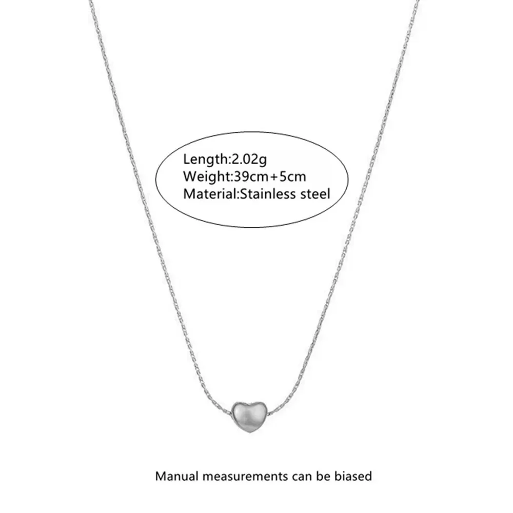 Wholesale Electroplated Light Luxury Heartshaped Stainless Steel Clavicle Necklace For Women - Image 4