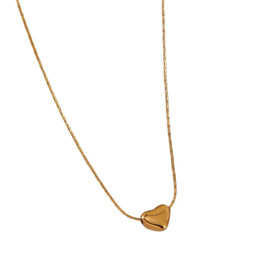 Wholesale Electroplated Light Luxury Heartshaped Stainless Steel Clavicle Necklace For Women - Image 5