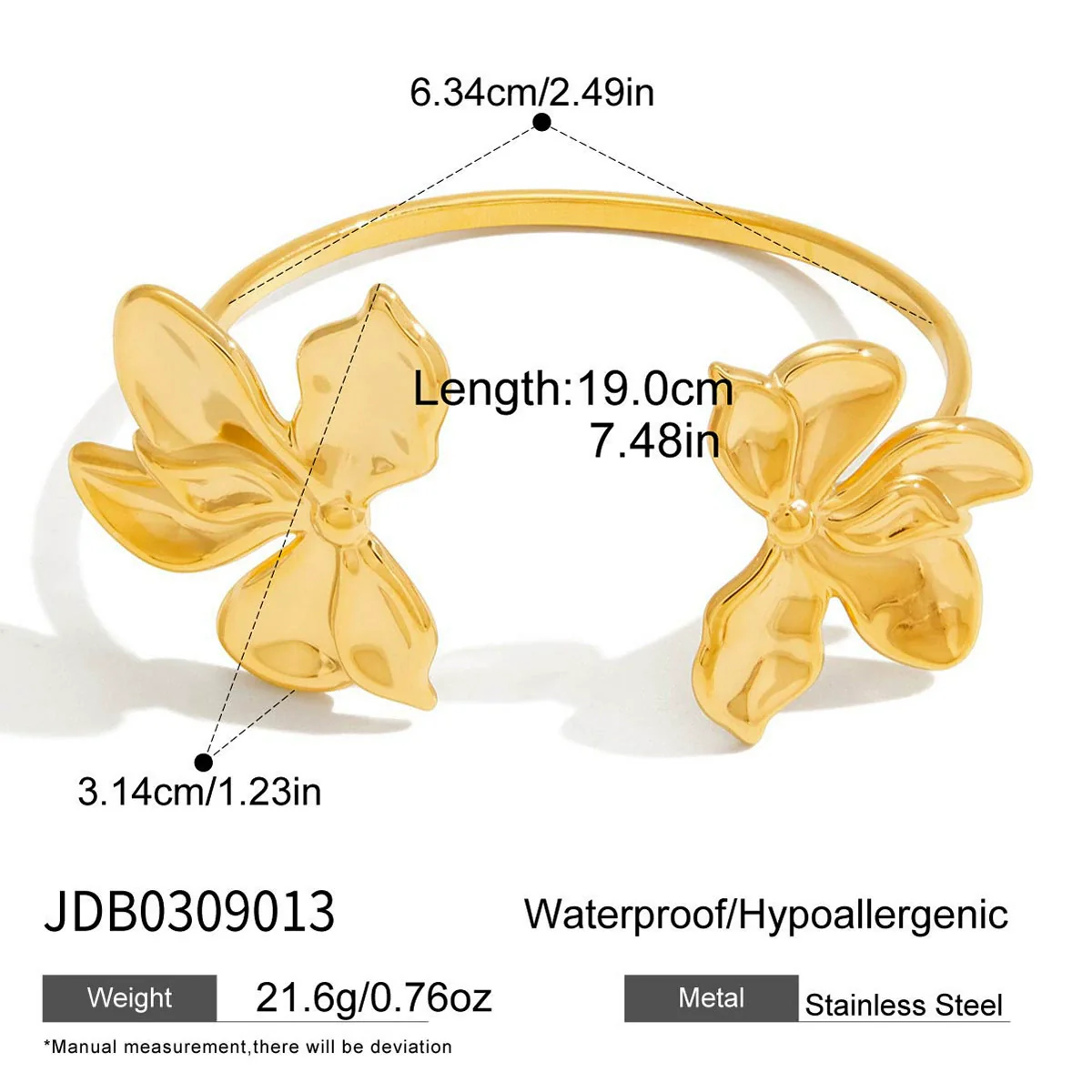 Wholesale Electroplated Stainless Steel Flower Bracelet For Women - Image 5