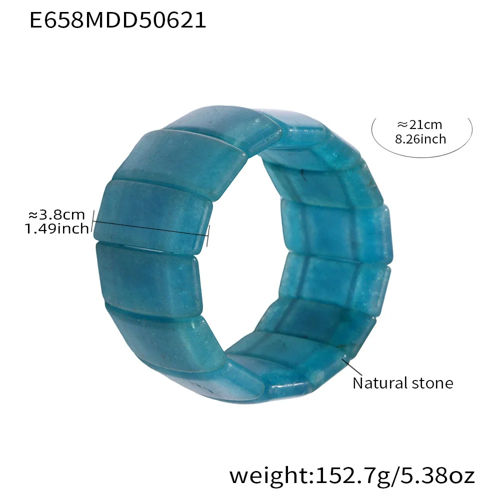 Wholesale Electroplated Stainless Steel Geometric Ferris Wheel Wide Elastic Unisex Bracelet - Image 6