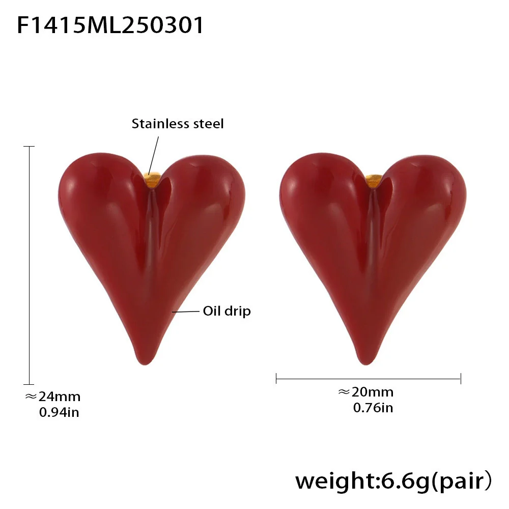 Wholesale Electroplated Stainless Steel Geometric Heartshaped Earrings For Women In Light Luxury Style - Image 6