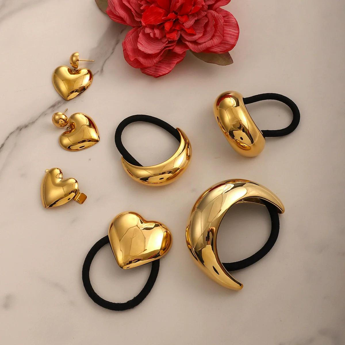 Wholesale Electroplated Stainless Steel Hair Ring Ponytail Hair Rope Women's Natural High Elasticity Accessories - Image 2