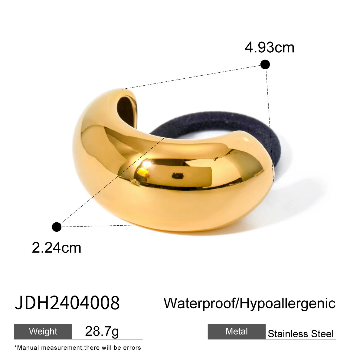Wholesale Electroplated Stainless Steel Hair Ring Ponytail Hair Rope Women's Natural High Elasticity Accessories - Image 4