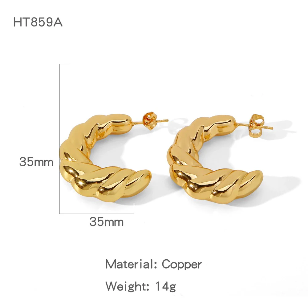 Wholesale Elegant Geometric Copper Electroplated Women's Earrings - Image 10