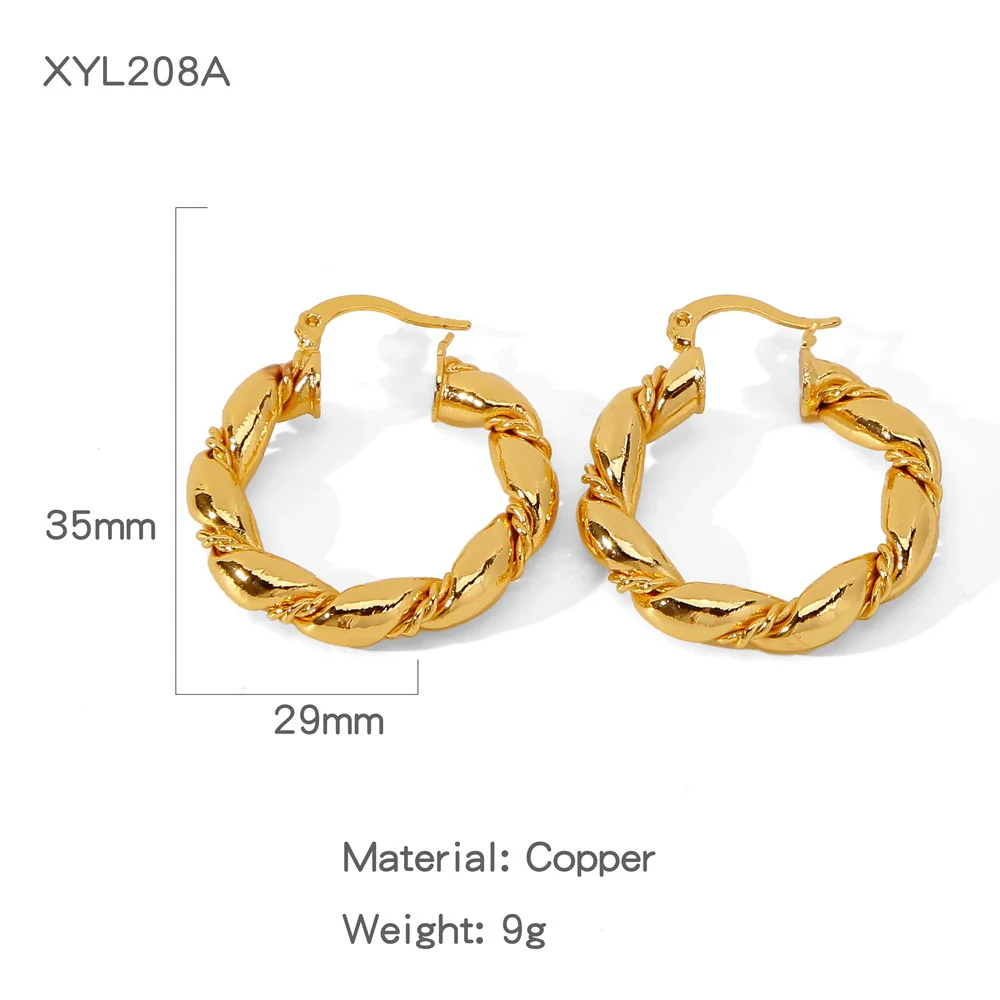 Wholesale Elegant Geometric Copper Electroplated Women's Earrings - Image 14