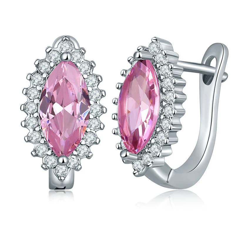 Wholesale Elegant Heart Shaped Inlaid Zircon On Environmental Protection Copper Women's Earrings - Image 10