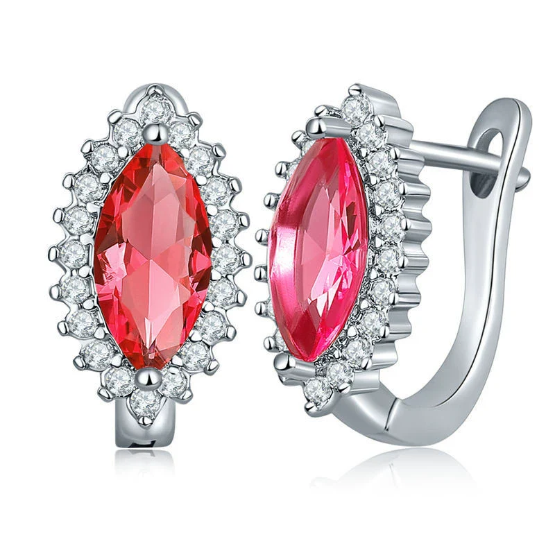 Wholesale Elegant Heart Shaped Inlaid Zircon On Environmental Protection Copper Women's Earrings - Image 11