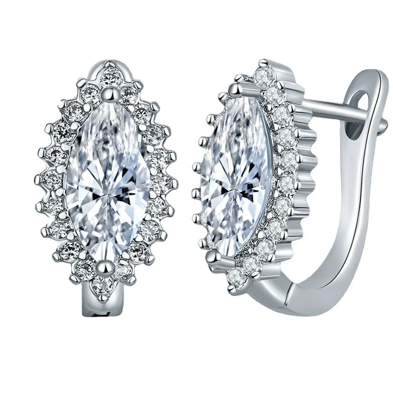 Wholesale Elegant Heart Shaped Inlaid Zircon On Environmental Protection Copper Women's Earrings - Image 5