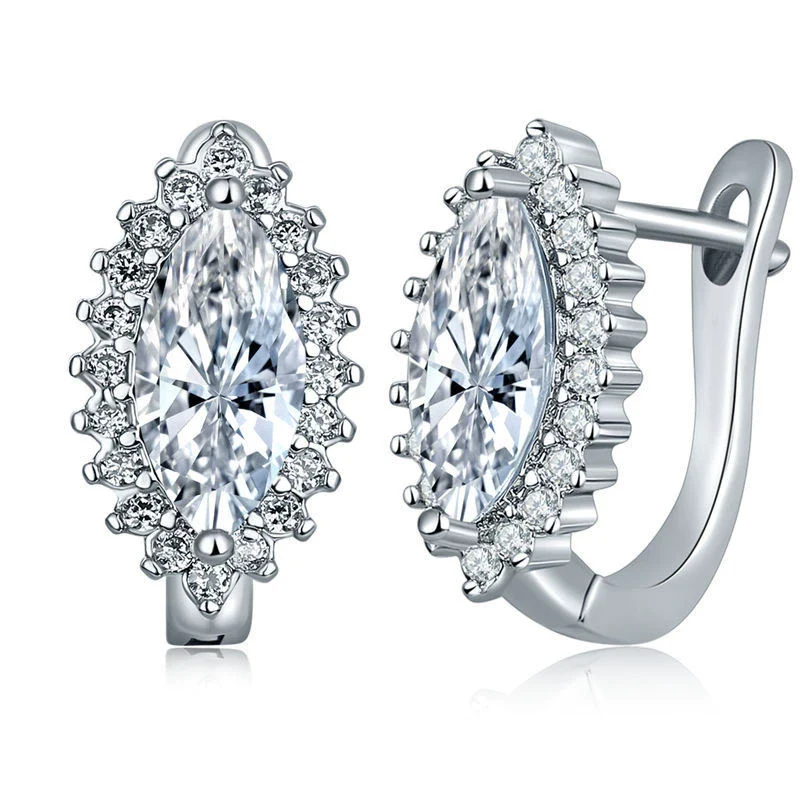 Wholesale Elegant Heart Shaped Inlaid Zircon On Environmental Protection Copper Women's Earrings - Image 6
