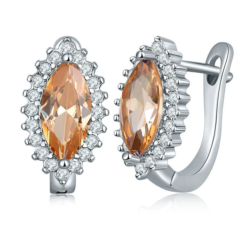 Wholesale Elegant Heart Shaped Inlaid Zircon On Environmental Protection Copper Women's Earrings - Image 9