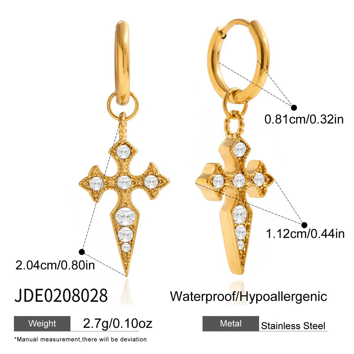 Wholesale Elegant Stainless Steel Jewelry With Cross Crown Roman Numerals Electroplated For Women Earrings Necklaces Bracelets - Image 7