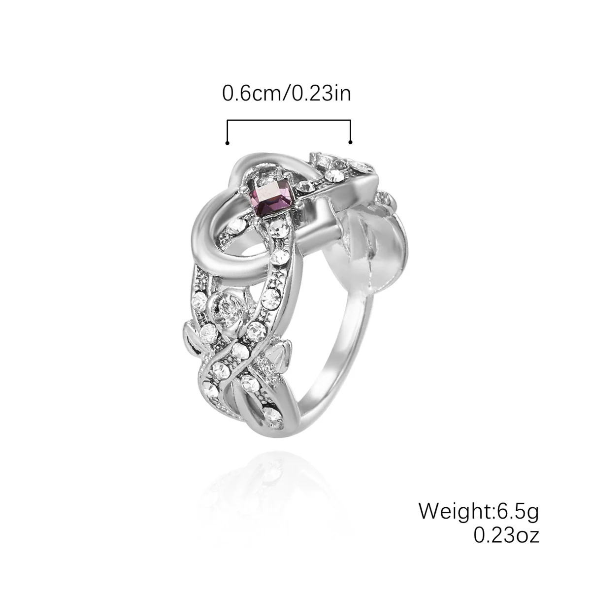 Wholesale Engagement Ring Zinc Alloy Inlaid Zircon Geometric Simple Style For Women - Image 11