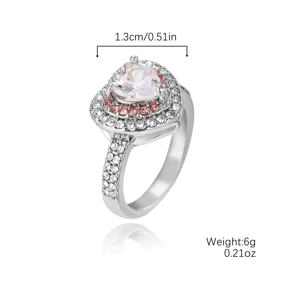 Wholesale Engagement Ring Zinc Alloy Inlaid Zircon Geometric Simple Style For Women - Image 5