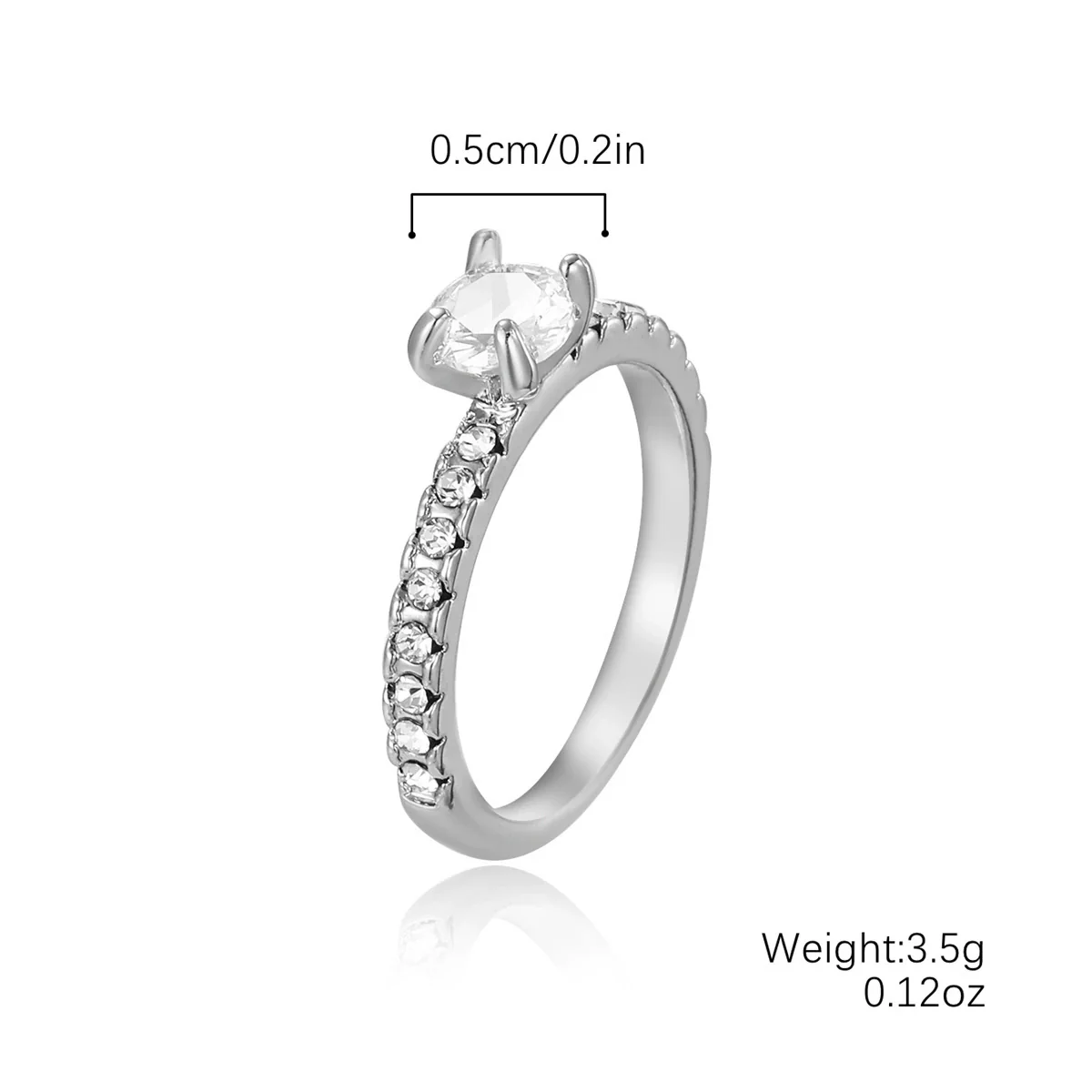 Wholesale Engagement Ring Zinc Alloy Inlaid Zircon Geometric Simple Style For Women - Image 6