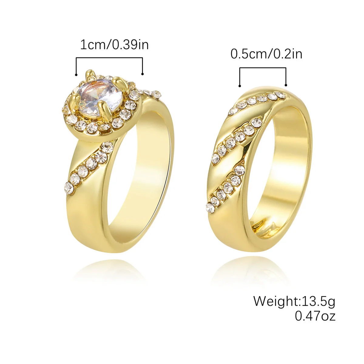 Wholesale Engagement Ring Zinc Alloy Inlaid Zircon Geometric Simple Style For Women - Image 8