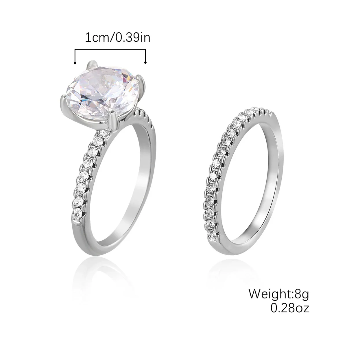 Wholesale Engagement Ring Zinc Alloy Inlaid Zircon Geometric Simple Style For Women - Image 9