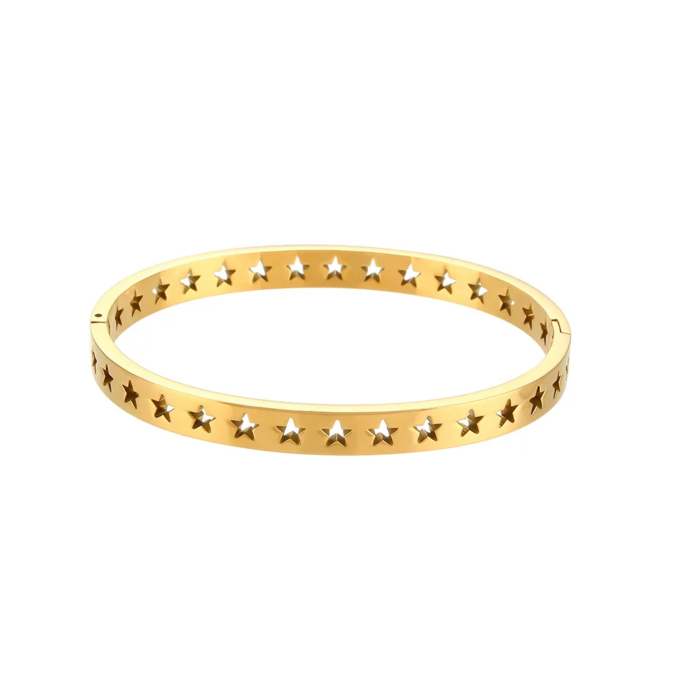 Wholesale Fashion 18K Gold Plated Stainless Steel Cut Out Starry Sky Bracelet Jewelry - Image 3