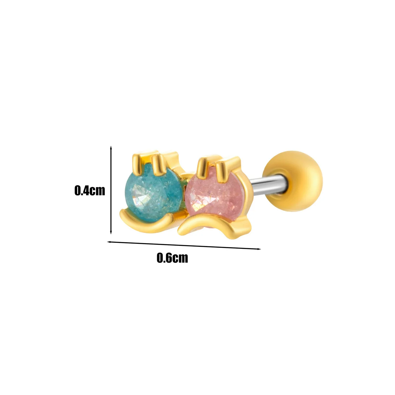 Wholesale Fashion Allmatch Cartilage Puncture Ear Bone Nail Copper Flower Design - Image 10