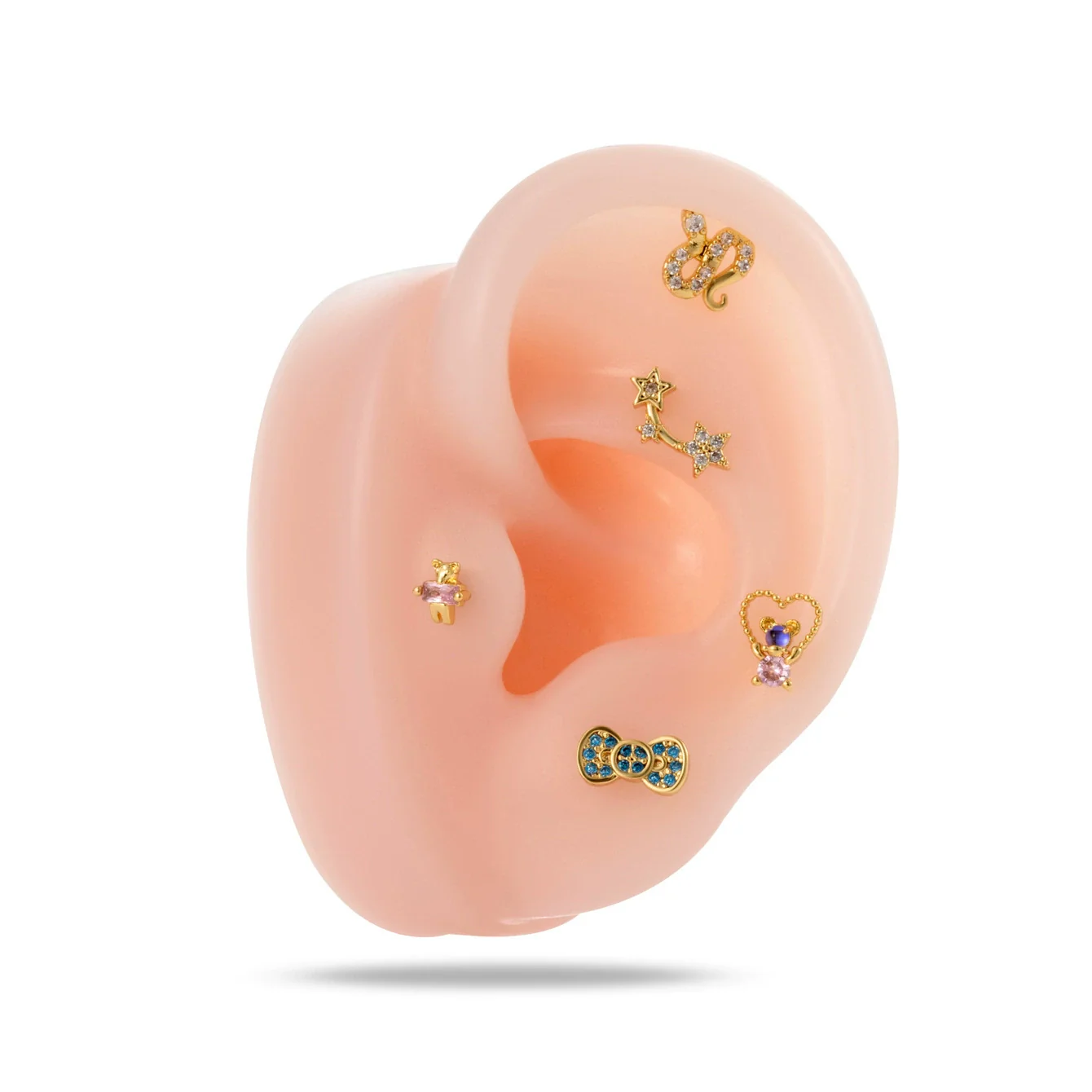 Wholesale Fashion Allmatch Cartilage Puncture Ear Bone Nail Copper Flower Design - Image 3