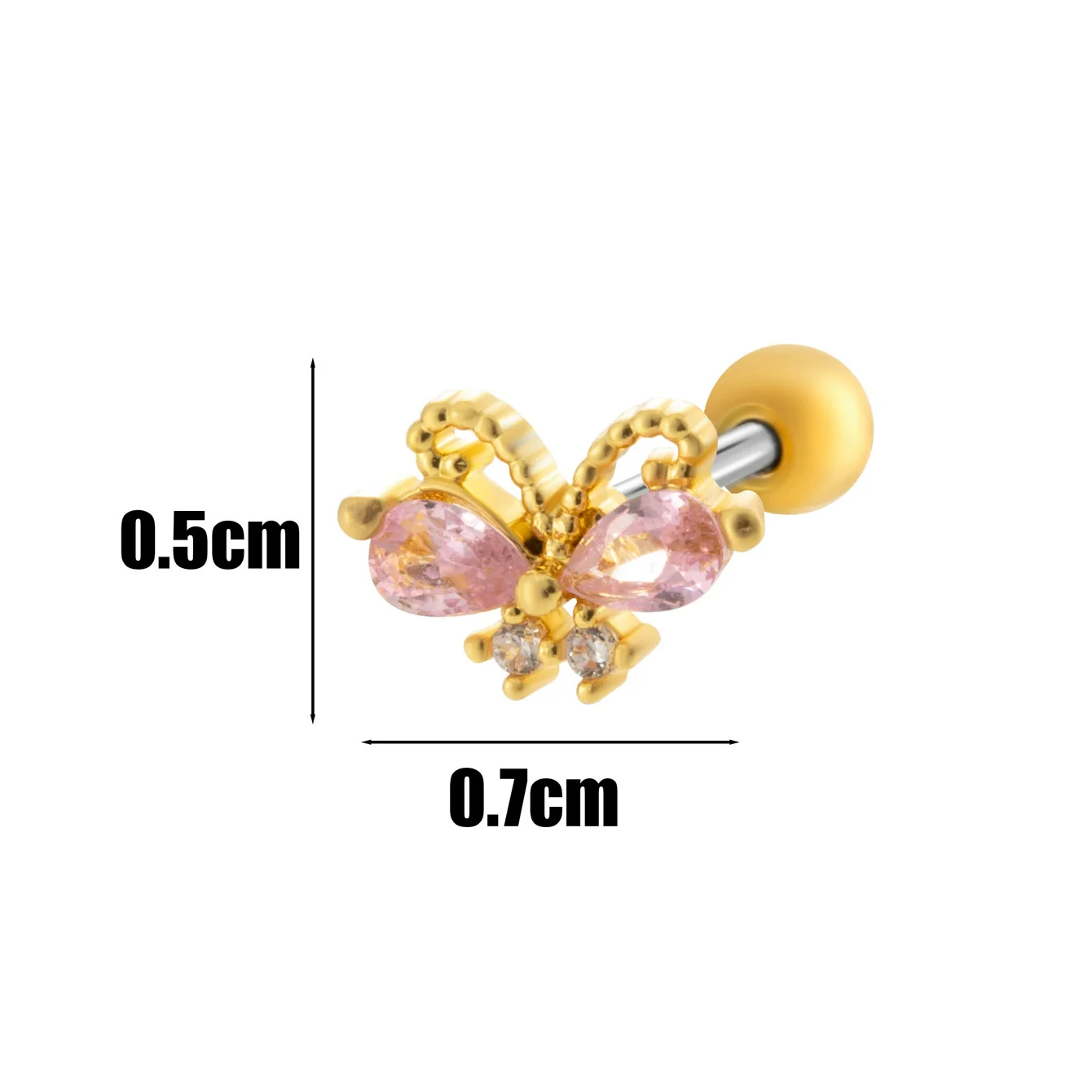 Wholesale Fashion Allmatch Cartilage Puncture Ear Bone Nail Copper Flower Design - Image 8