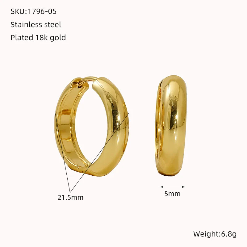 Wholesale Fashion Allmatch Geometric 316L Stainless Steel Electroplated Earrings For Women - Image 10
