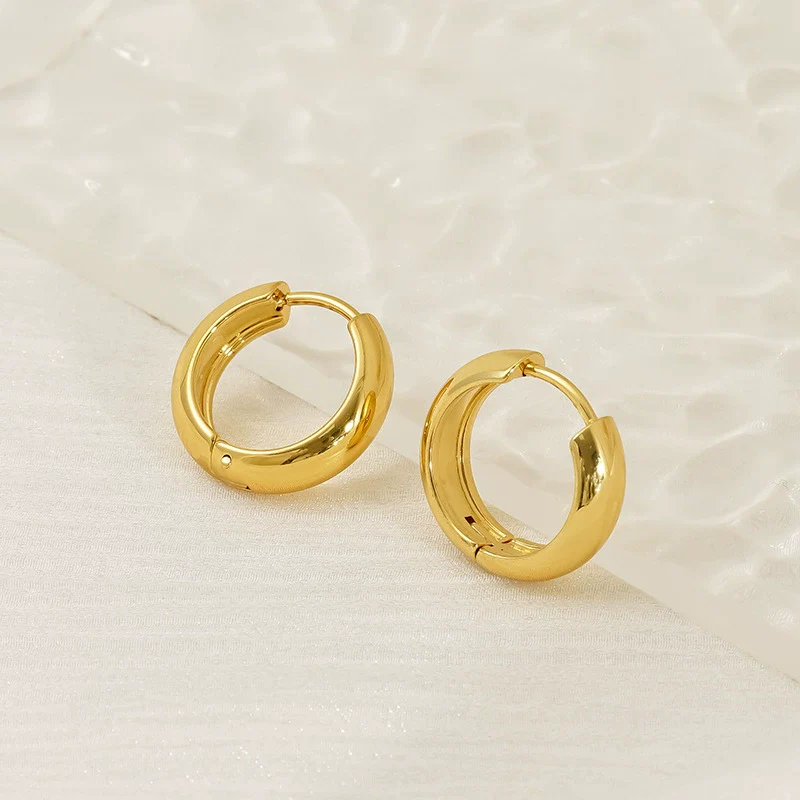 Wholesale Fashion Allmatch Geometric 316L Stainless Steel Electroplated Earrings For Women - Image 3