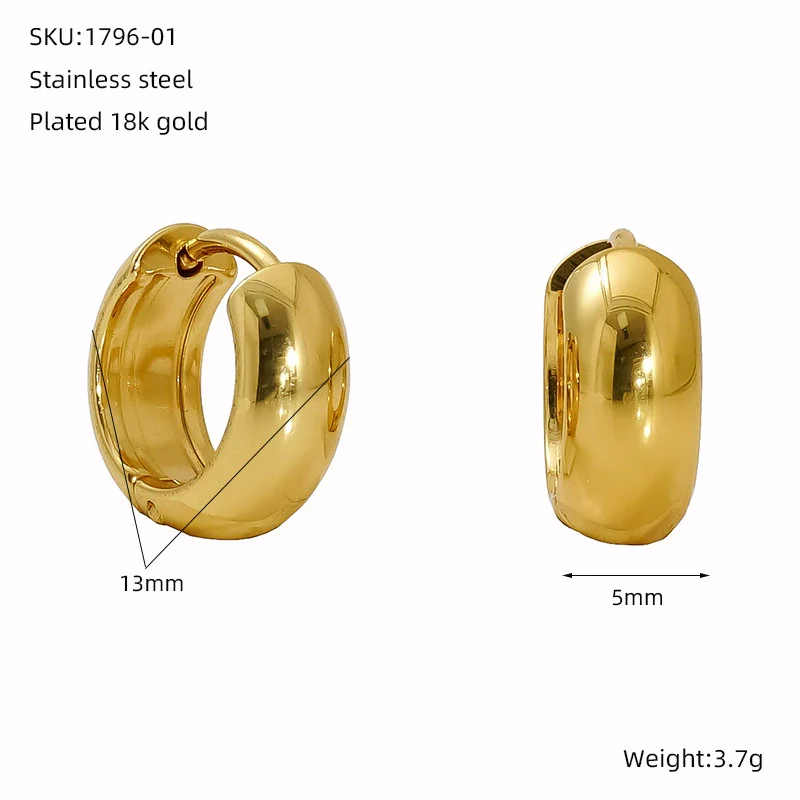 Wholesale Fashion Allmatch Geometric 316L Stainless Steel Electroplated Earrings For Women - Image 6