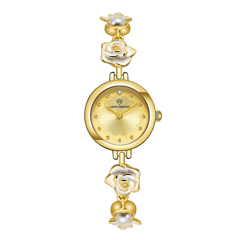 Wholesale Fashion Camellia Quartz Women's Watch With Spiral Crown Alloy Strap And Round Dial - Image 5
