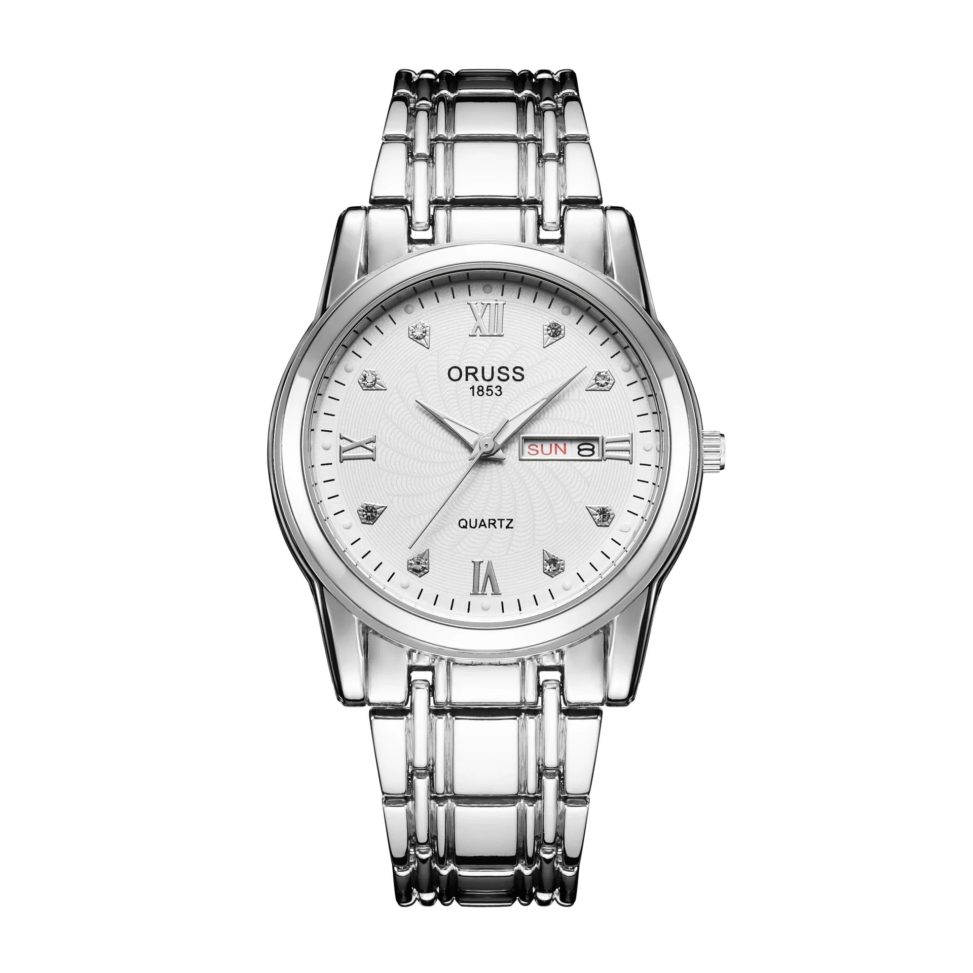 Wholesale Fashion Couple's Automatic Movement Watch Zinc Alloy Case Alloy Strap Round Dial Onion Crown Mineral Strengthened Glass Mirror Waterproof - Image 10